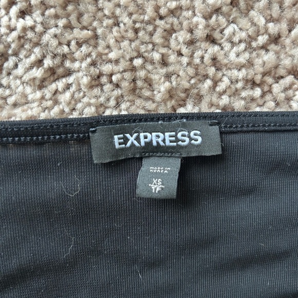 Express Black Ruched Ruffled Blouse - Picture 2 of 2